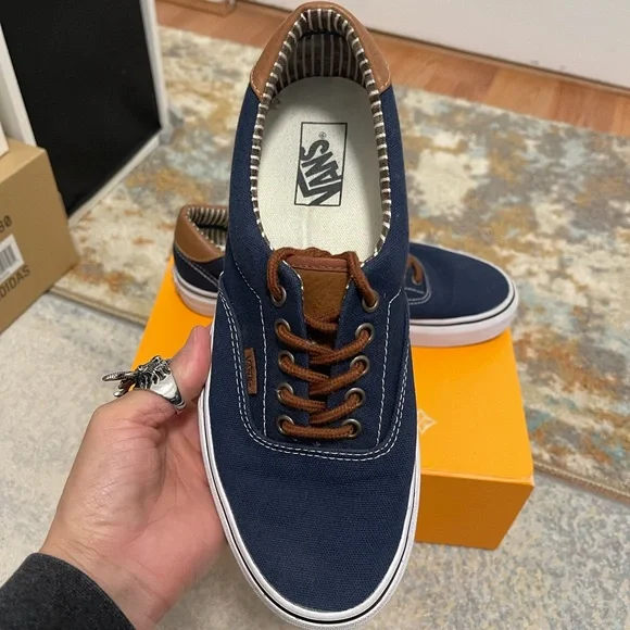 EUC Men’s Size 9 (Euro Sz 42) Vans Era 58 C& L Lace-up Sneakers In Navy/White - Picture 11 of 13